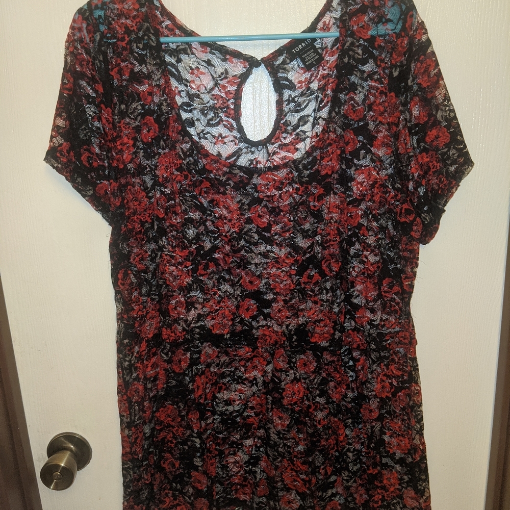 Torrid Lace Floral Babydoll Too Size 3